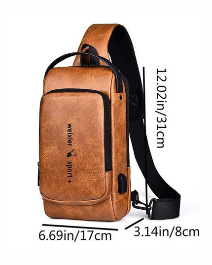 Waterproof Anti Theft Crossbody Backpack For Men - Black