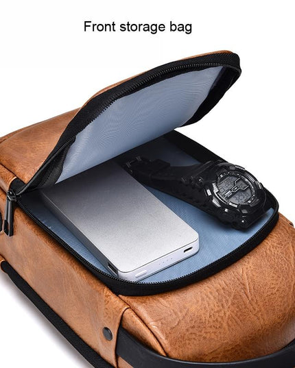 Waterproof Anti Theft Crossbody Backpack For Men - Black