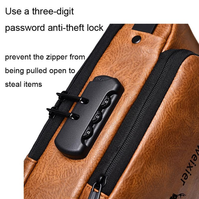 Waterproof Anti Theft Crossbody Backpack For Men - Black