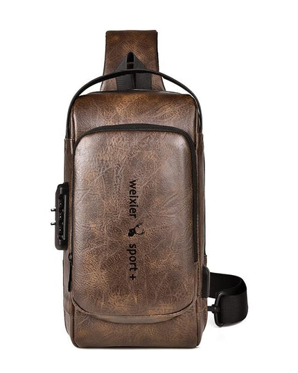 Waterproof Anti Theft Crossbody Backpack For Men - Black