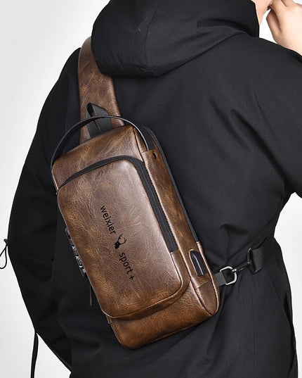 Waterproof Anti Theft Crossbody Backpack For Men - Black