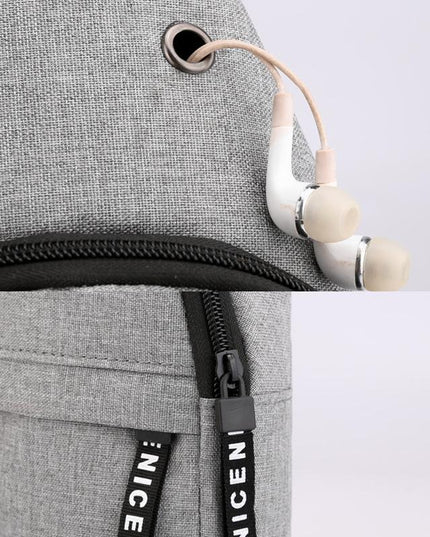 Canvas Crossbody Chest Bag For Men - Black