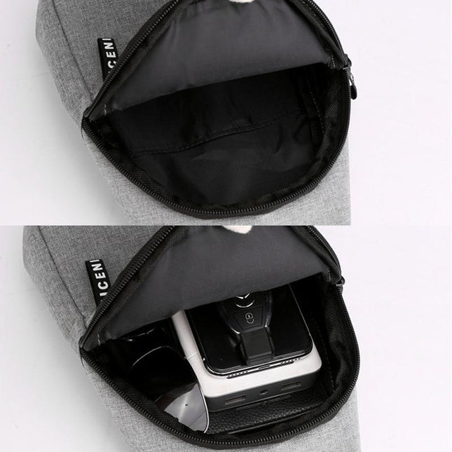 Canvas Crossbody Chest Bag For Men - Black