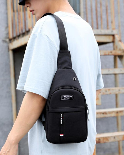 Canvas Crossbody Chest Bag For Men - Black
