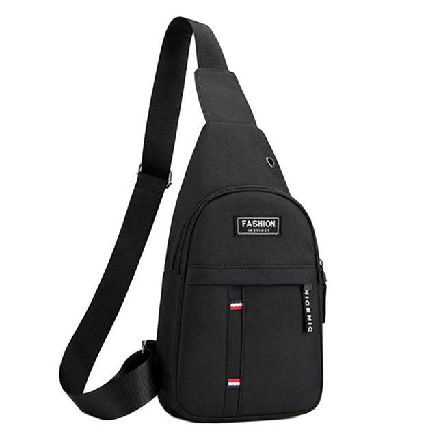 Canvas Crossbody Chest Bag For Men - Black