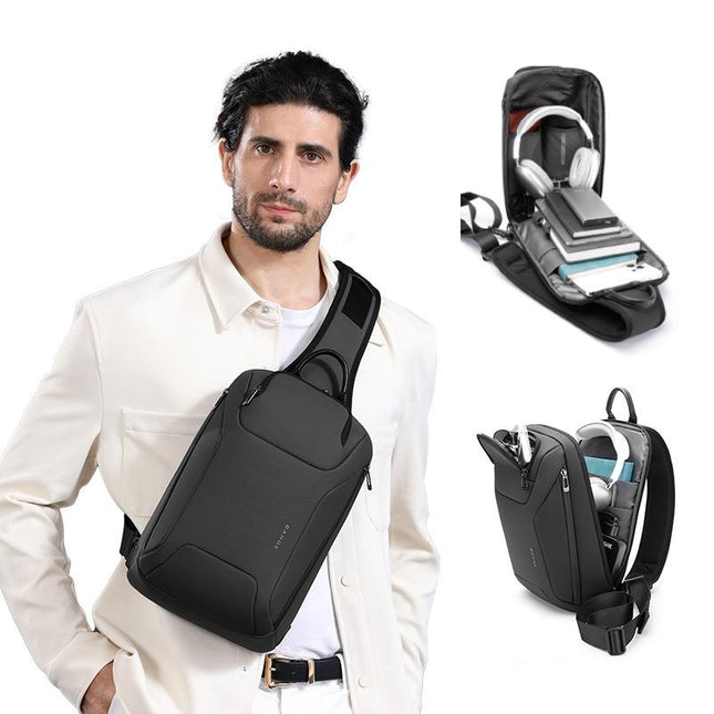 Men Chest Bag Business Shoulder Crossbody Bag - Blue