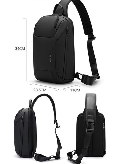 Men Chest Bag Business Shoulder Crossbody Bag - Blue