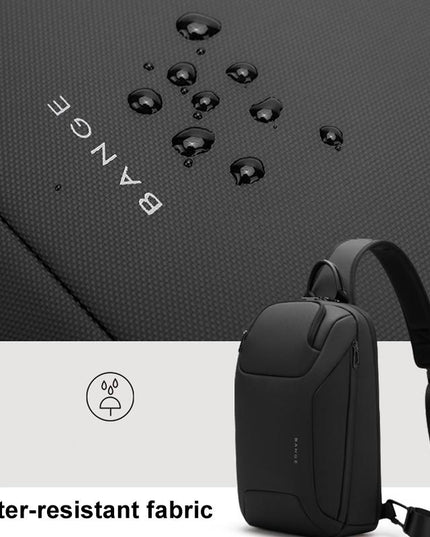 Men Chest Bag Business Shoulder Crossbody Bag - Blue