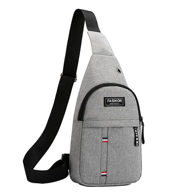 Canvas Crossbody Chest Bag For Men - Grey
