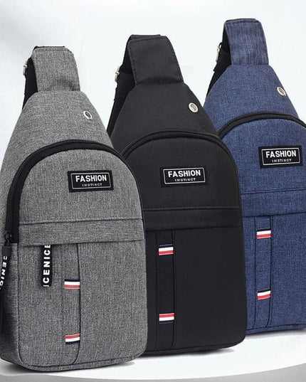 Canvas Crossbody Chest Bag For Men - Grey