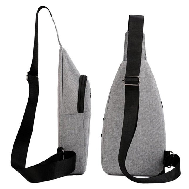 Canvas Crossbody Chest Bag For Men - Grey
