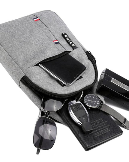 Canvas Crossbody Chest Bag For Men - Grey