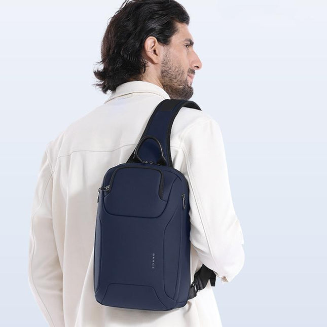 Men Chest Bag Business Shoulder Crossbody Bag - Grey