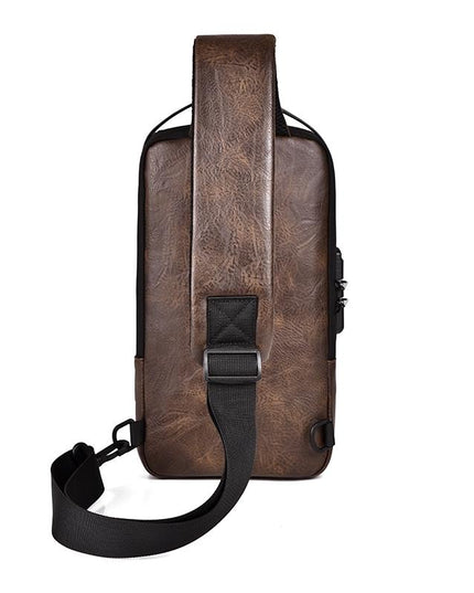Waterproof Anti Theft Crossbody Backpack For Men - Dark Brown