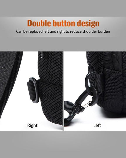 Anti Theft Men Waterproof Crossbody Bag With USB Port - Red