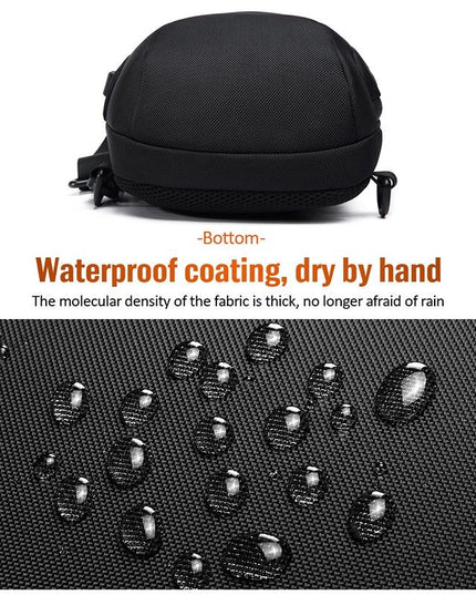 Anti Theft Men Waterproof Crossbody Bag With USB Port - Red