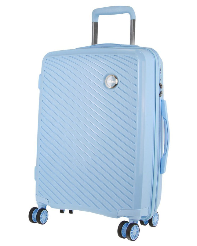 Pierre Cardin Inspired Milleni Cabin Luggage Bag Travel Carry On Suitcase 54cm (39L) - Blue