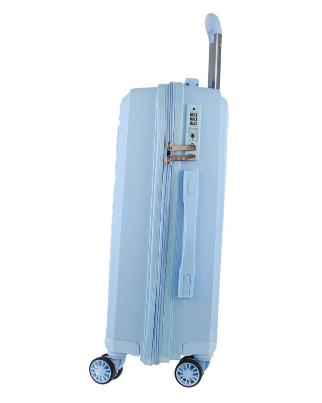 Pierre Cardin Inspired Milleni Cabin Luggage Bag Travel Carry On Suitcase 54cm (39L) - Blue