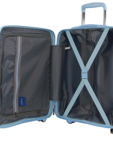 Pierre Cardin Inspired Milleni Cabin Luggage Bag Travel Carry On Suitcase 54cm (39L) - Blue