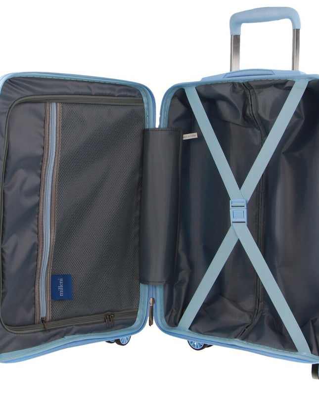 Pierre Cardin Inspired Milleni Cabin Luggage Bag Travel Carry On Suitcase 54cm (39L) - Blue