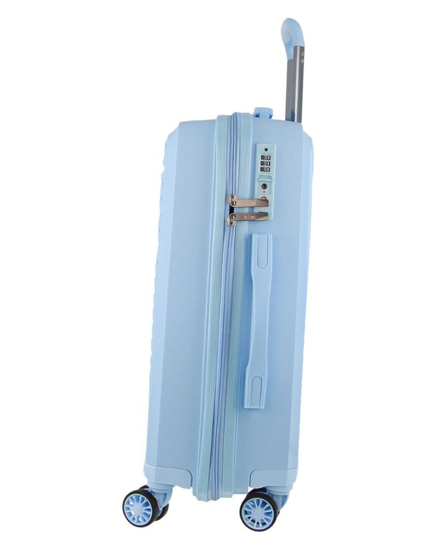 Pierre Cardin Inspired Milleni Cabin Luggage Bag Travel Carry On Suitcase 54cm (39L) - Blue