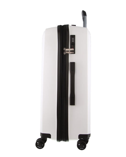 Pierre Cardin Inspired Milleni Checked Luggage Bag Travel Carry On Suitcase 75cm (124L) - White