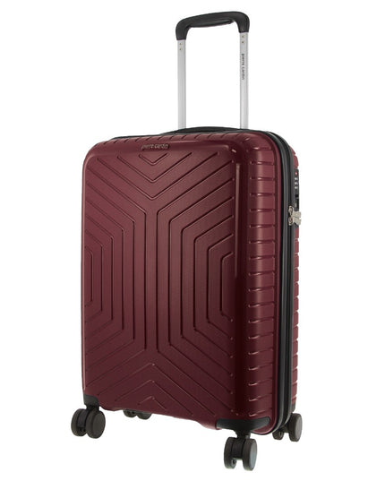 Pierre Cardin 3-Piece Hardshell Super Light Luggage Bags Travel Suitcase - Burgundy