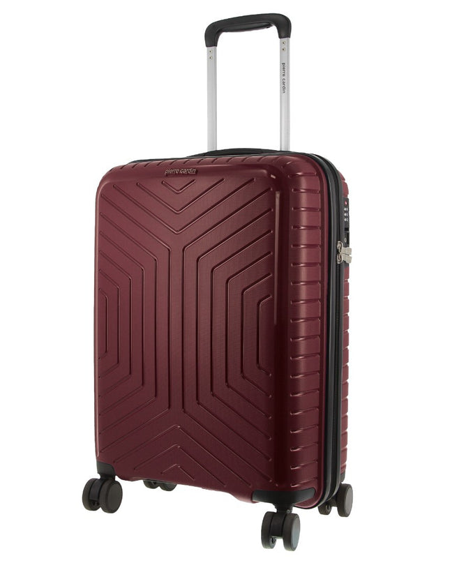 Pierre Cardin 3-Piece Hardshell Super Light Luggage Bags Travel Suitcase - Burgundy