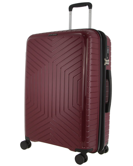 Pierre Cardin 76cm Large Hard-Shell Suitcase Travel Luggage Bag - Burgundy