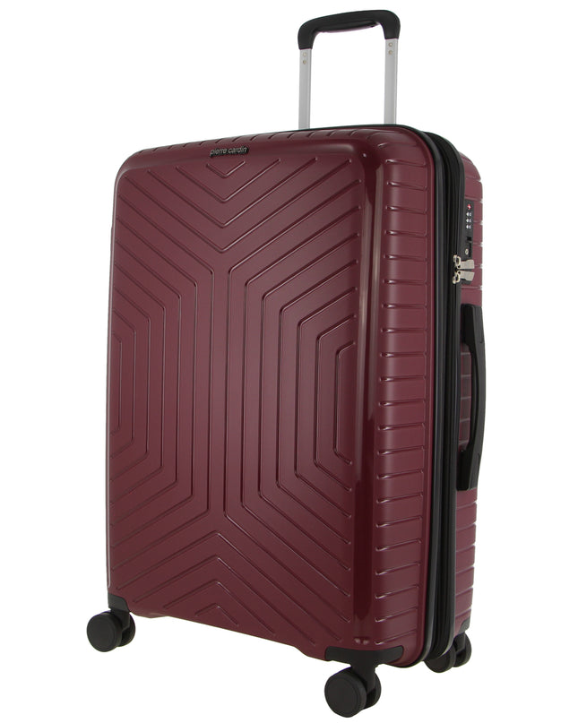 Pierre Cardin 76cm Large Hard-Shell Suitcase Travel Luggage Bag - Burgundy
