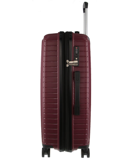 Pierre Cardin 76cm Large Hard-Shell Suitcase Travel Luggage Bag - Burgundy