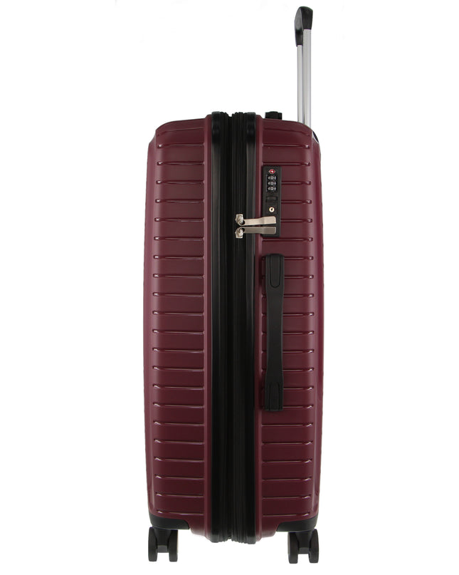 Pierre Cardin 76cm Large Hard-Shell Suitcase Travel Luggage Bag - Burgundy