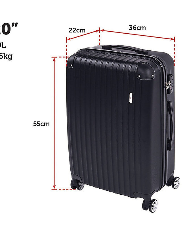 Delegate Suitcases Luggage Set 20" 24" 28"Carry On Trolley TSA Travel Bag