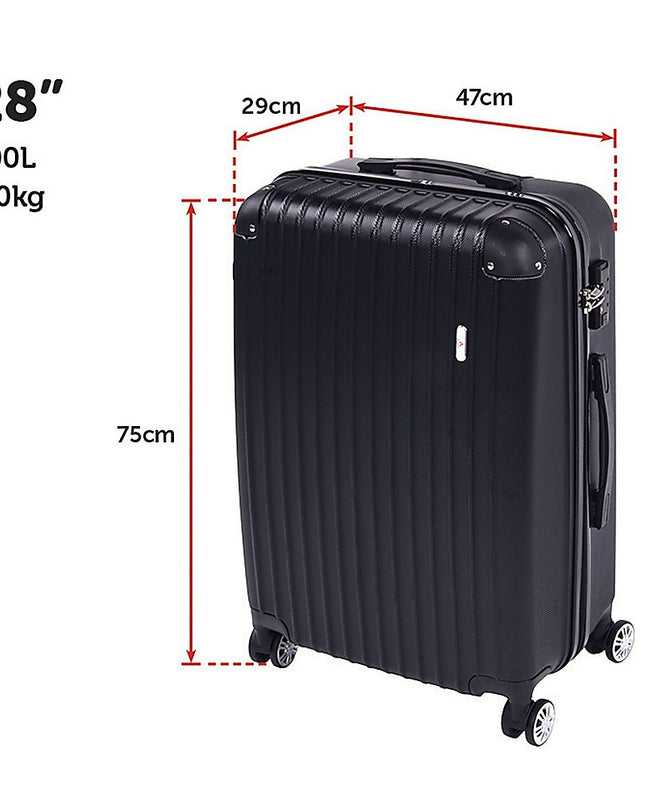 Delegate Suitcases Luggage Set 20" 24" 28"Carry On Trolley TSA Travel Bag