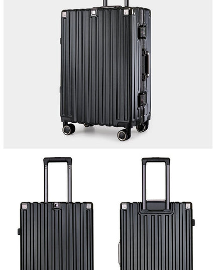 Aluminum Alloy Hard-Shell Suitcase with TSA Lock -20" Spinner Luggage in Black