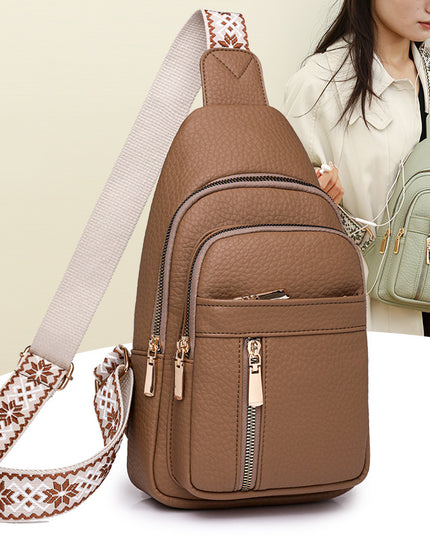 Green Stylish PU Leather Crossbody Sling Bag - Compact and Multi-Functional