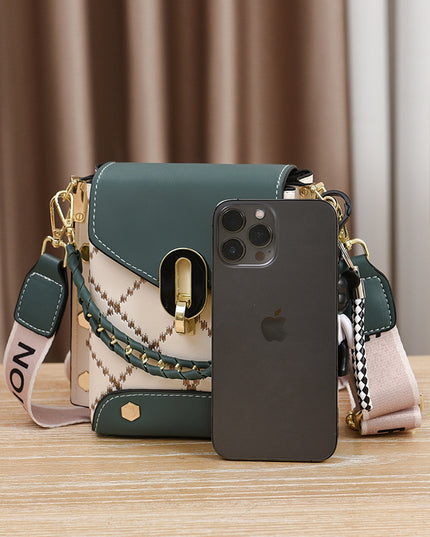 Pink Stylish Korean Minimalist Crossbody Bag - Elegant Small Square Shoulder Bag with Phone Pocket