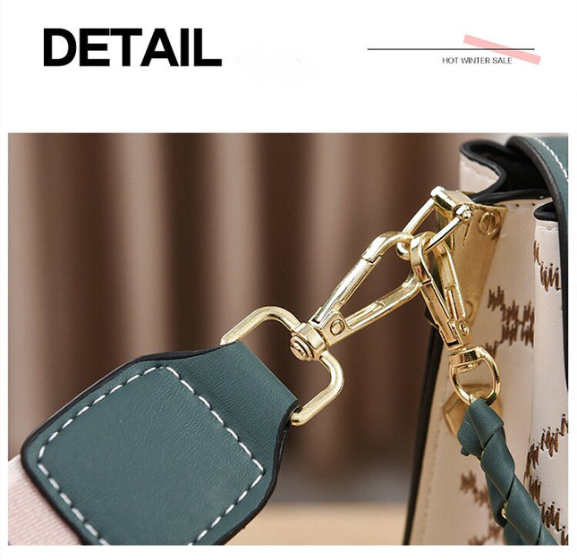 Coffee Stylish Korean Minimalist Crossbody Bag - Elegant Small Square Shoulder Bag with Phone Pocket