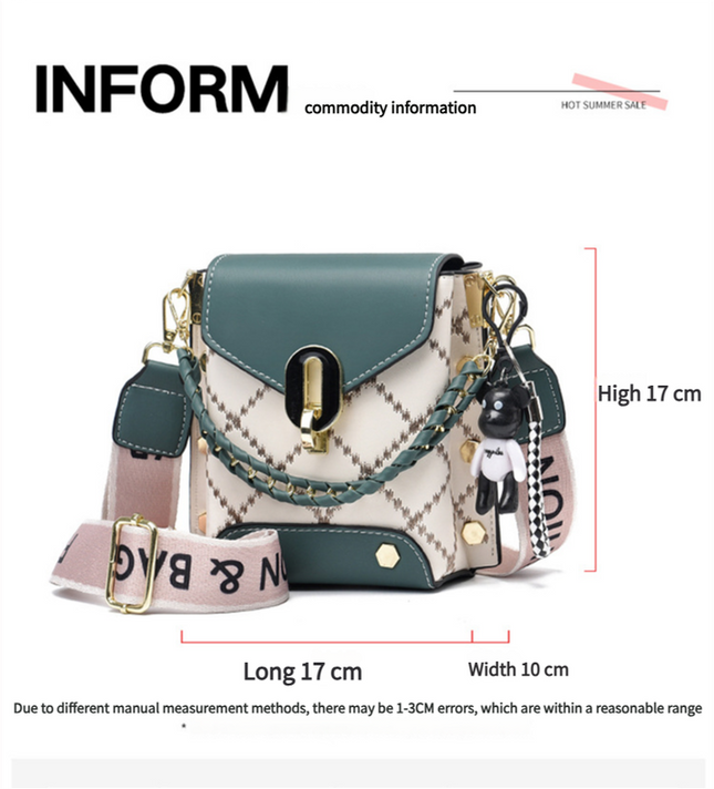 Coffee Stylish Korean Minimalist Crossbody Bag - Elegant Small Square Shoulder Bag with Phone Pocket