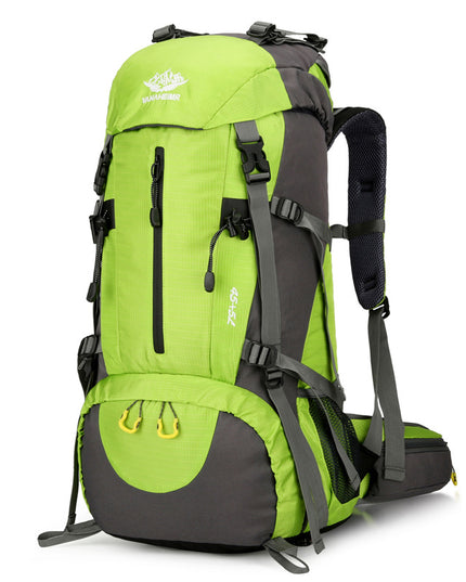 Green 36-55L Outdoor Hiking Backpack - Durable Water Resistant Travel Bag for Trekking, Camping, and Adventure