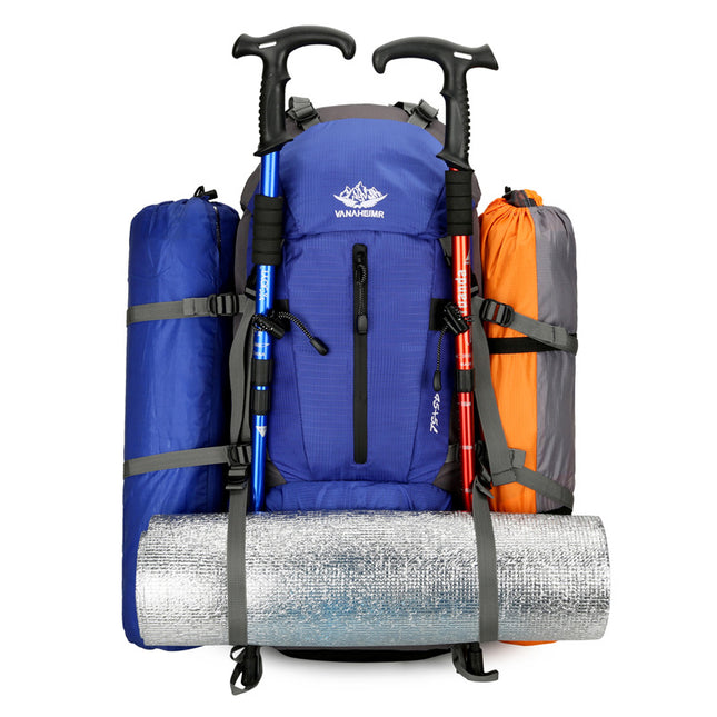 Green 36-55L Outdoor Hiking Backpack - Durable Water Resistant Travel Bag for Trekking, Camping, and Adventure