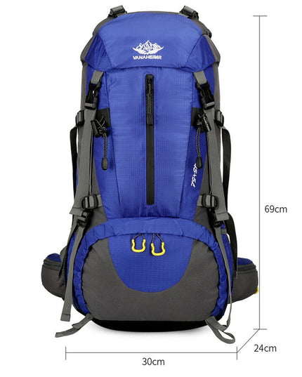 Green 36-55L Outdoor Hiking Backpack - Durable Water Resistant Travel Bag for Trekking, Camping, and Adventure