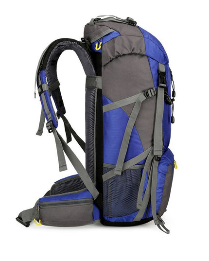 Blue 36-55L Outdoor Hiking Backpack - Durable Water Resistant Travel Bag for Trekking, Camping, and Adventure
