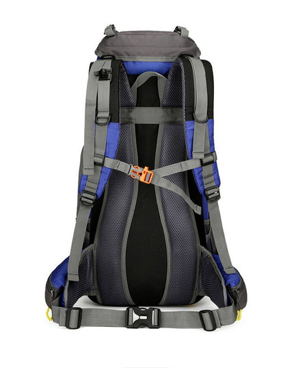 Blue 36-55L Outdoor Hiking Backpack - Durable Water Resistant Travel Bag for Trekking, Camping, and Adventure