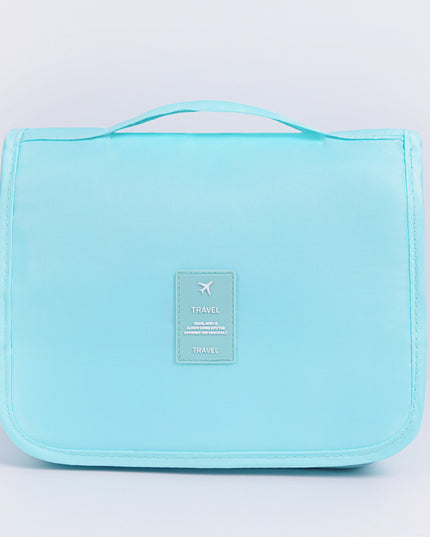Bright blue Portable Hanging Travel Toiletry Bag - Large Capacity Cosmetic & Wash Organizer with Sturdy Hook
