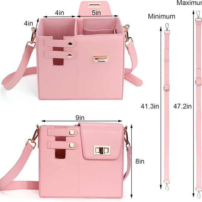 Chic PU Leather Crossbody Bag with Tumbler Holder - Multi-Compartment, Adjustable Strap,Does not include thermos cup(brown)