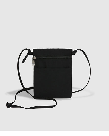 Black Minimalist Lightweight Nylon Crossbody Phone Bag - Compact & Stylish for Women