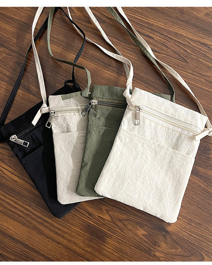 Black Minimalist Lightweight Nylon Crossbody Phone Bag - Compact & Stylish for Women