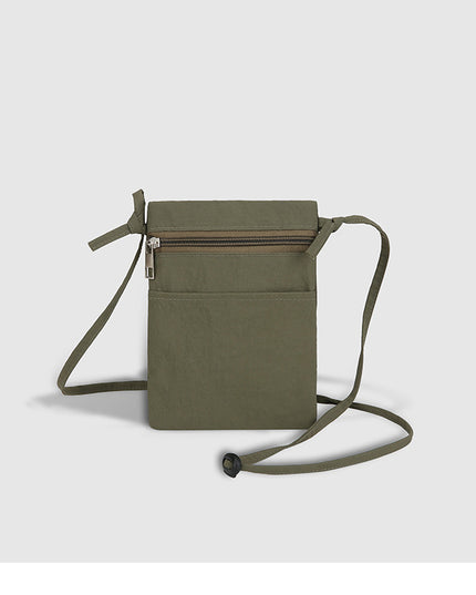 Green Minimalist Lightweight Nylon Crossbody Phone Bag - Compact & Stylish for Women