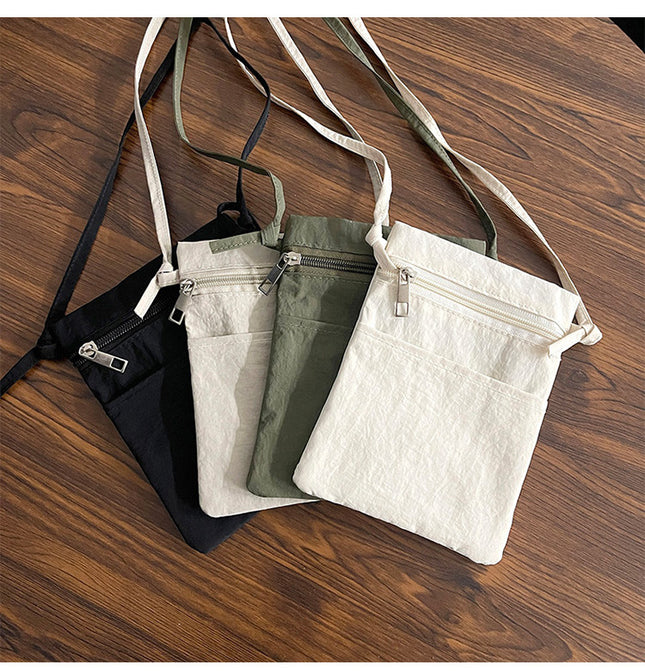 Green Minimalist Lightweight Nylon Crossbody Phone Bag - Compact & Stylish for Women